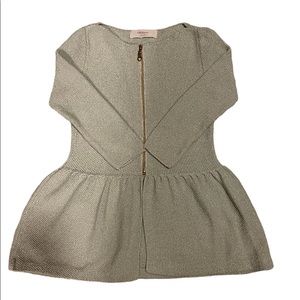 Zara- Women Mint Green Knit Peplum Sweater.